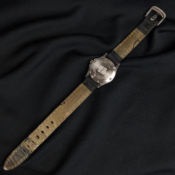 Vintage Columbia stainless steel 100m quartz watch, analog, 24hr, date, black main image 9